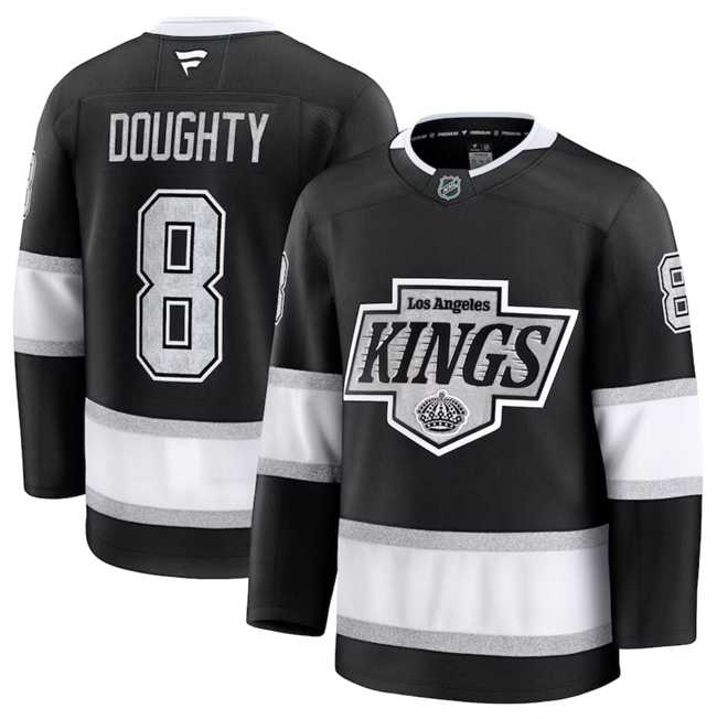 Mens Los Angeles Kings #8 Drew Doughty Black 2024-25 Home Stitched Hockey Jersey Dzhi